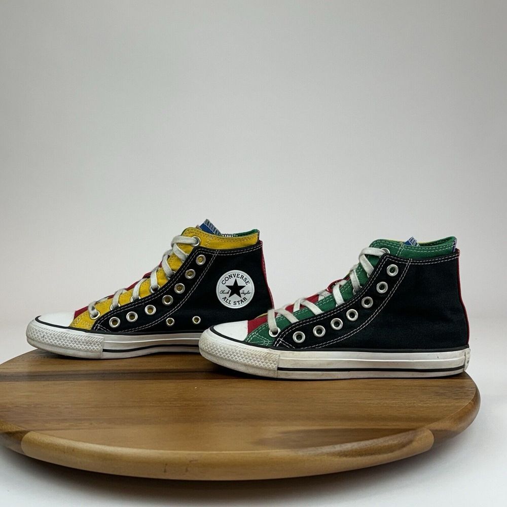 Womens Converse CTAS Double Upper Black Multicolor Hi Top‎ Sneakers Shoes Size 6 - Picture 2 of 10